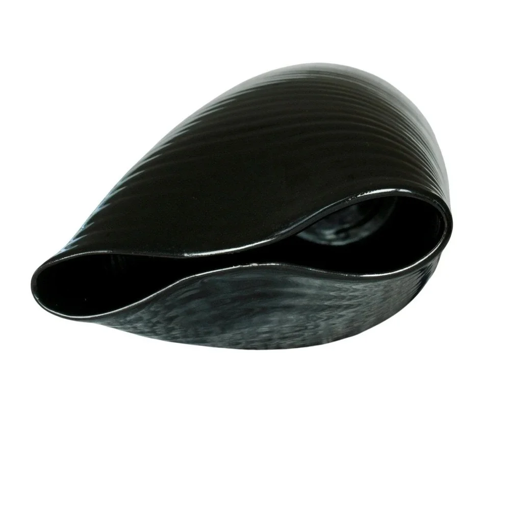Vintage Black‎ Ceramic Vase Signed Artist 1980